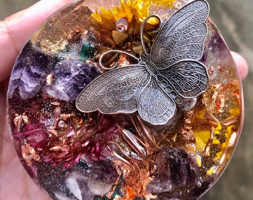 Butterfly Crystal Gemstone Art Piece